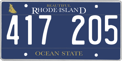 RI license plate 417205