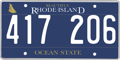 RI license plate 417206