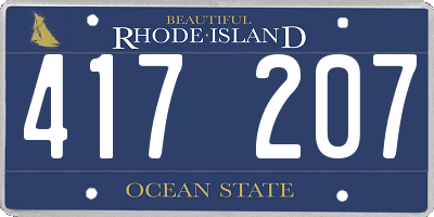 RI license plate 417207
