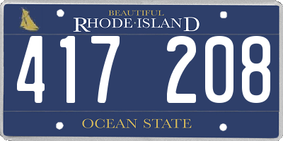 RI license plate 417208