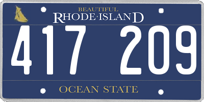 RI license plate 417209