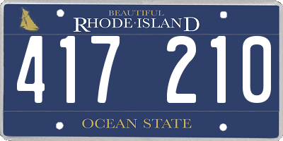 RI license plate 417210