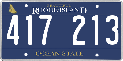 RI license plate 417213