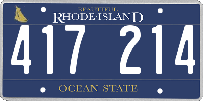 RI license plate 417214