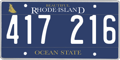 RI license plate 417216