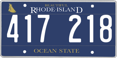 RI license plate 417218
