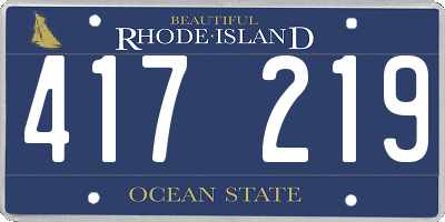 RI license plate 417219