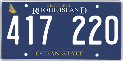 RI license plate 417220