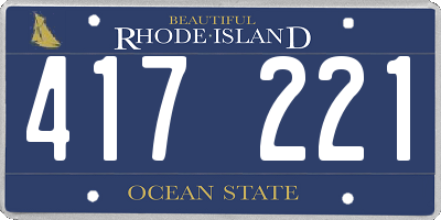 RI license plate 417221