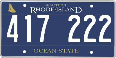 RI license plate 417222
