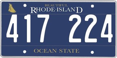 RI license plate 417224