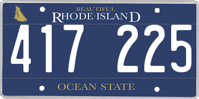 RI license plate 417225