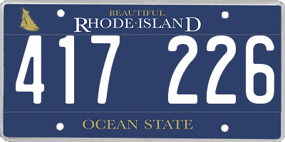 RI license plate 417226