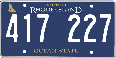 RI license plate 417227