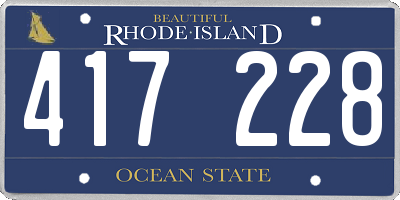RI license plate 417228