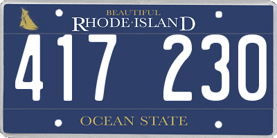 RI license plate 417230