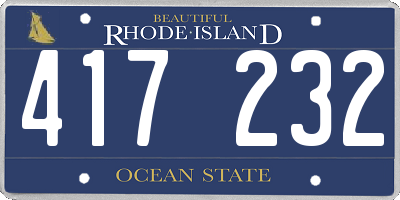 RI license plate 417232