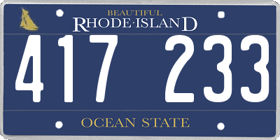 RI license plate 417233