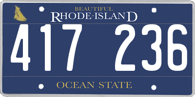 RI license plate 417236
