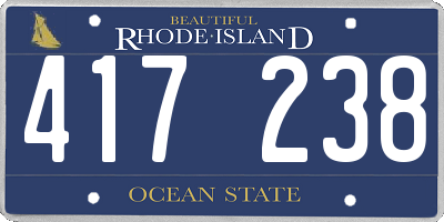 RI license plate 417238