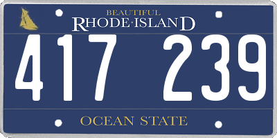 RI license plate 417239