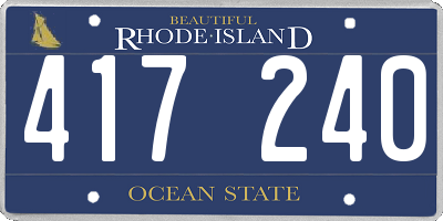 RI license plate 417240