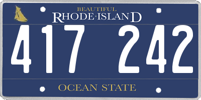RI license plate 417242