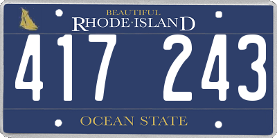RI license plate 417243