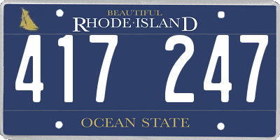 RI license plate 417247