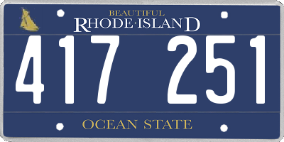 RI license plate 417251