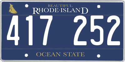 RI license plate 417252