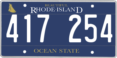 RI license plate 417254