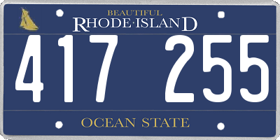 RI license plate 417255