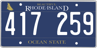 RI license plate 417259