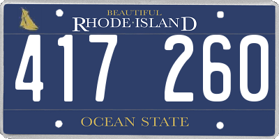RI license plate 417260