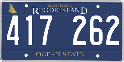 RI license plate 417262