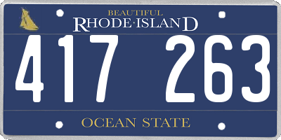RI license plate 417263