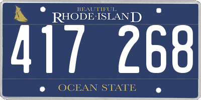 RI license plate 417268