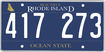 RI license plate 417273