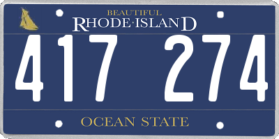 RI license plate 417274