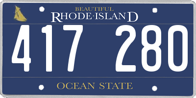 RI license plate 417280
