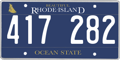 RI license plate 417282