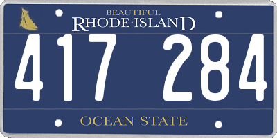RI license plate 417284