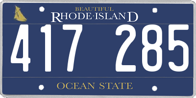 RI license plate 417285