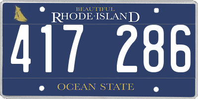 RI license plate 417286