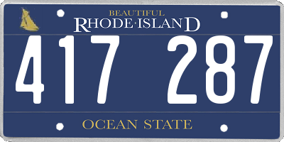 RI license plate 417287