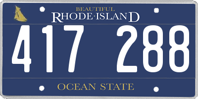 RI license plate 417288