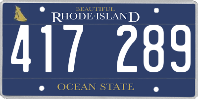 RI license plate 417289