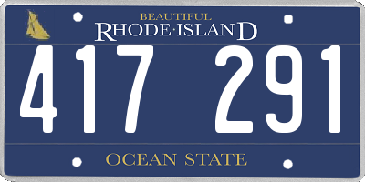RI license plate 417291