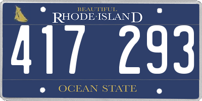 RI license plate 417293